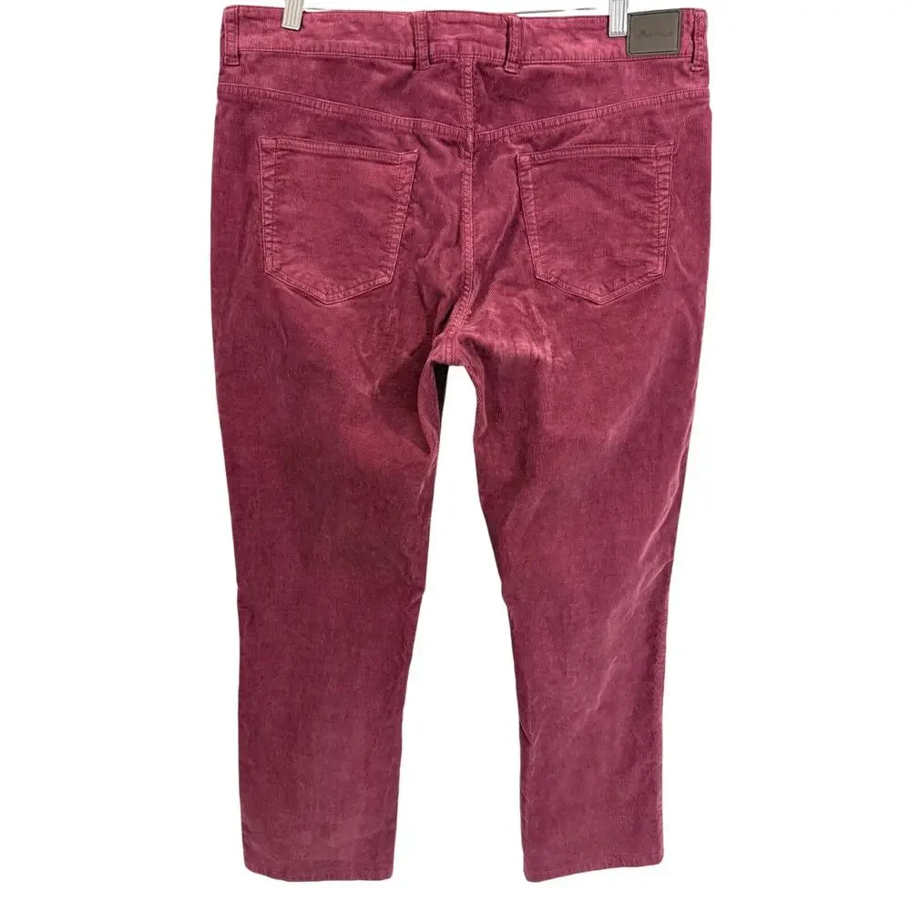 Peter Millar Men’s Corduroy Classic Fit Pants Burgundy Golf Luxury 5-pocket  36